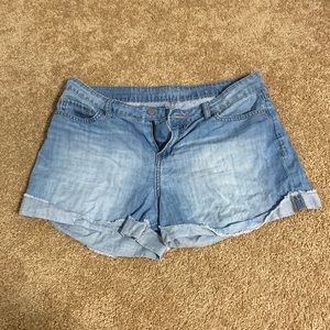 Calvin Klein Light Wash Cuffed Denim Jean Shorts